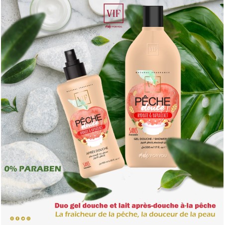 Gel et lait de douche Pêche