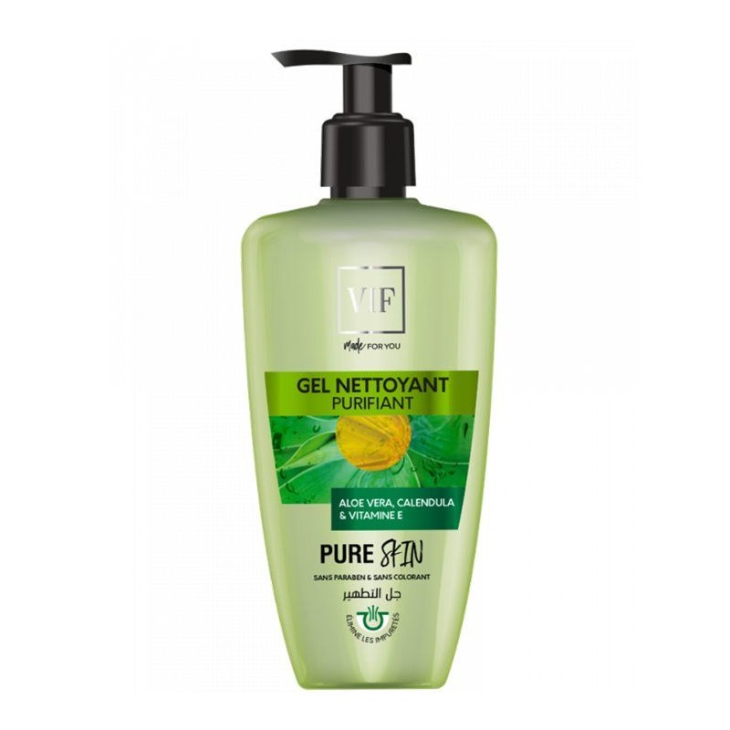 Gel nettoyant Aloe Vera, Calendula et Vitamine E pour tous type de peau