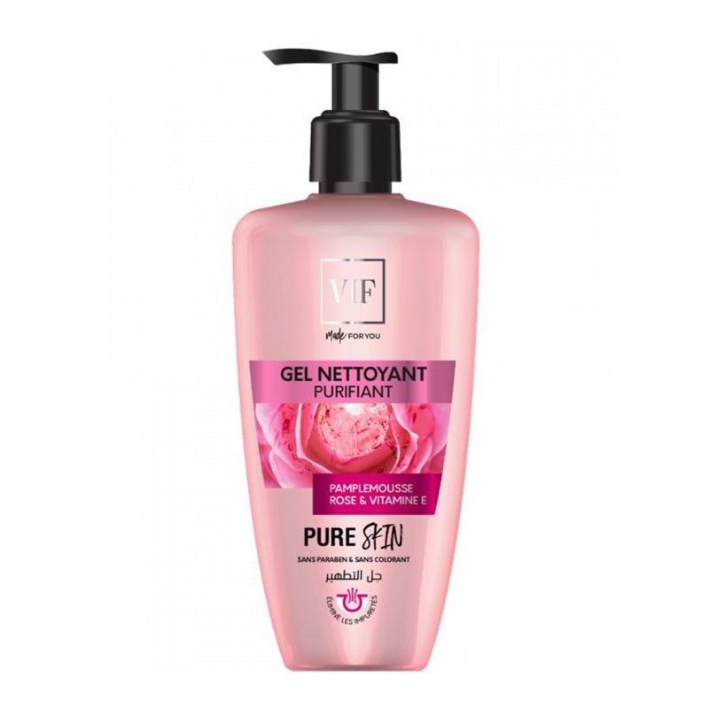 Gel nettoyant Pamplemousse rose et Vitamine E pour peau grasse