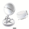 Miroir de maquillage LED USB pliable blanc