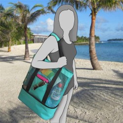 Sac de plage en maille avec partie isotherme