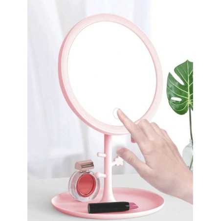 Miroir de Maquillage LED Rechargeable Avec USB 3 niveaux De Lumière